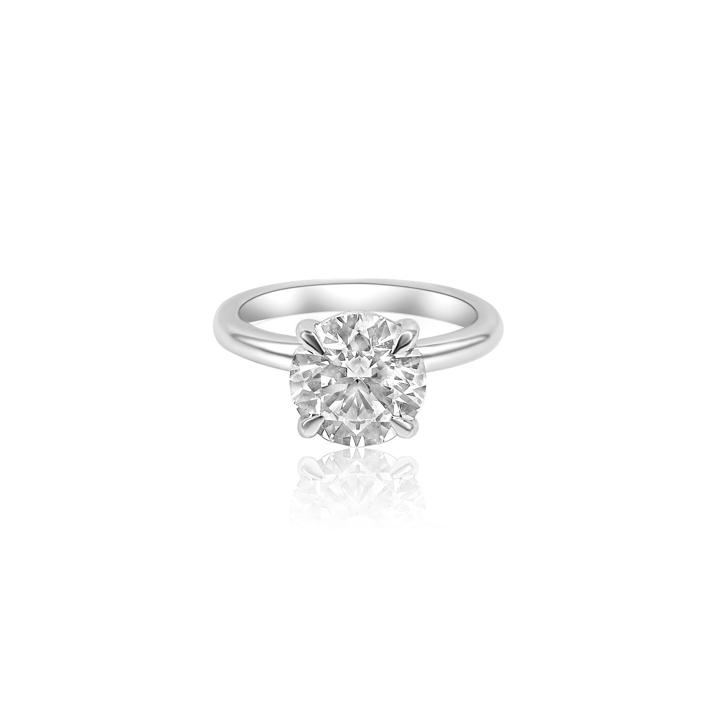 Gold Diamond Round Cut Lab Grown Engagement Ring