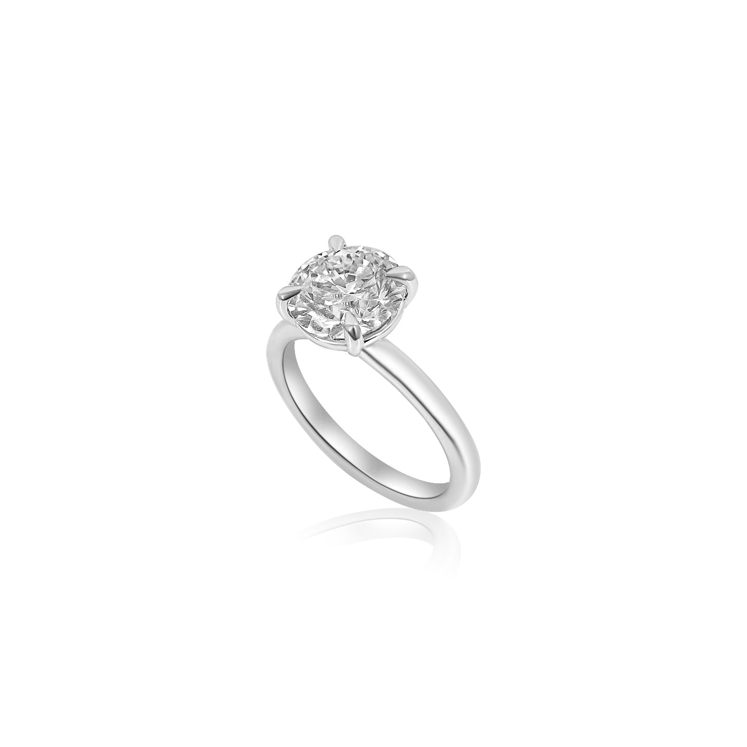 Gold Diamond Round Cut Lab Grown Engagement Ring