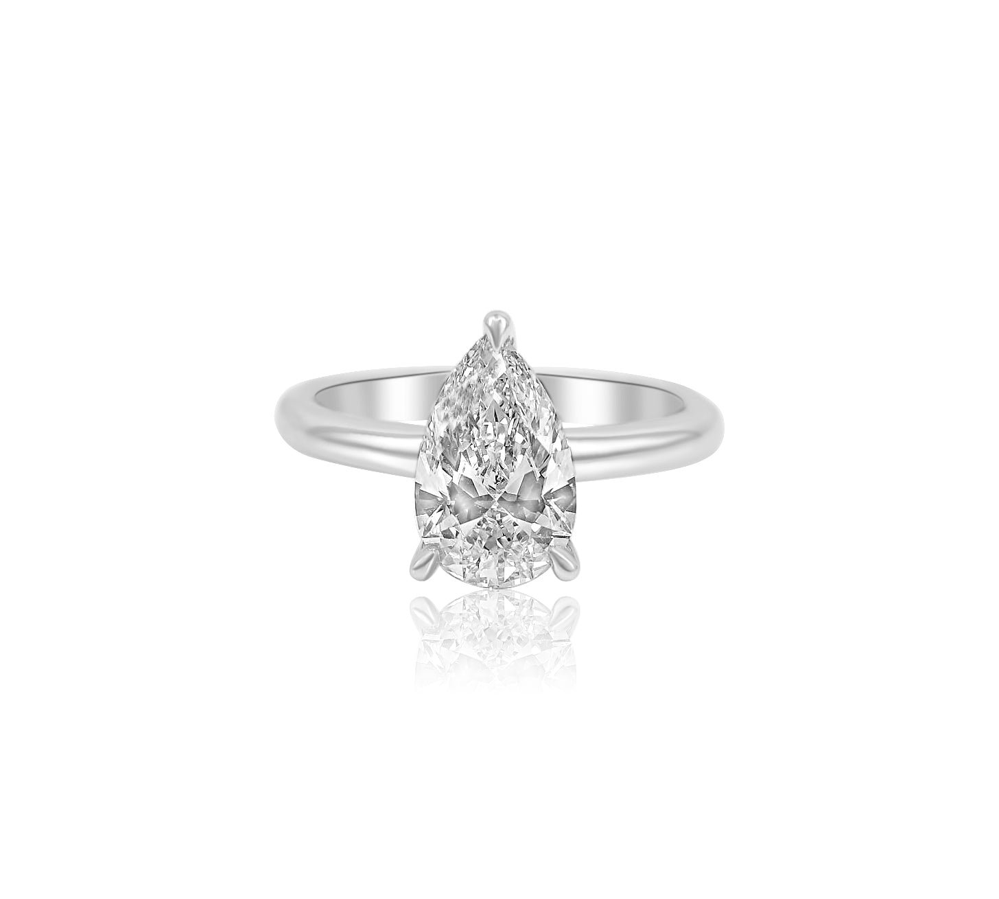 Gold Diamond Pear Cut Lab Grown Engagement Ring