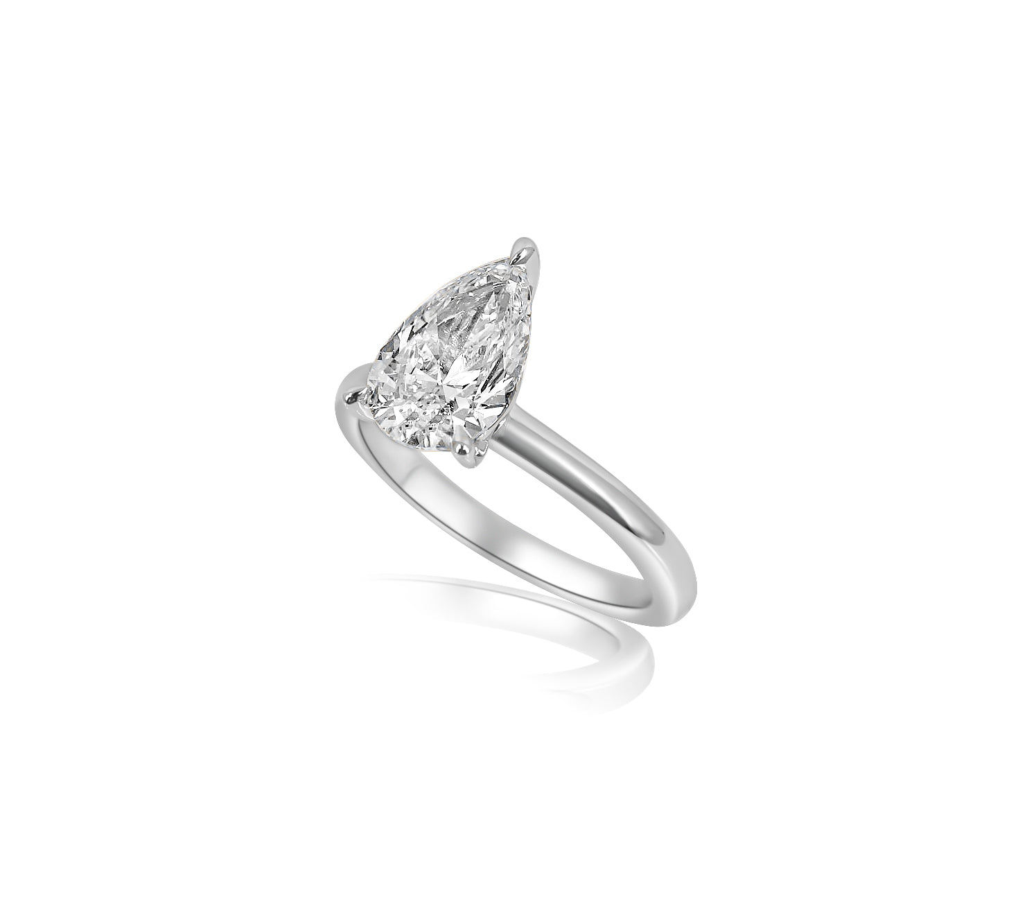 Gold Diamond Pear Cut Lab Grown Engagement Ring