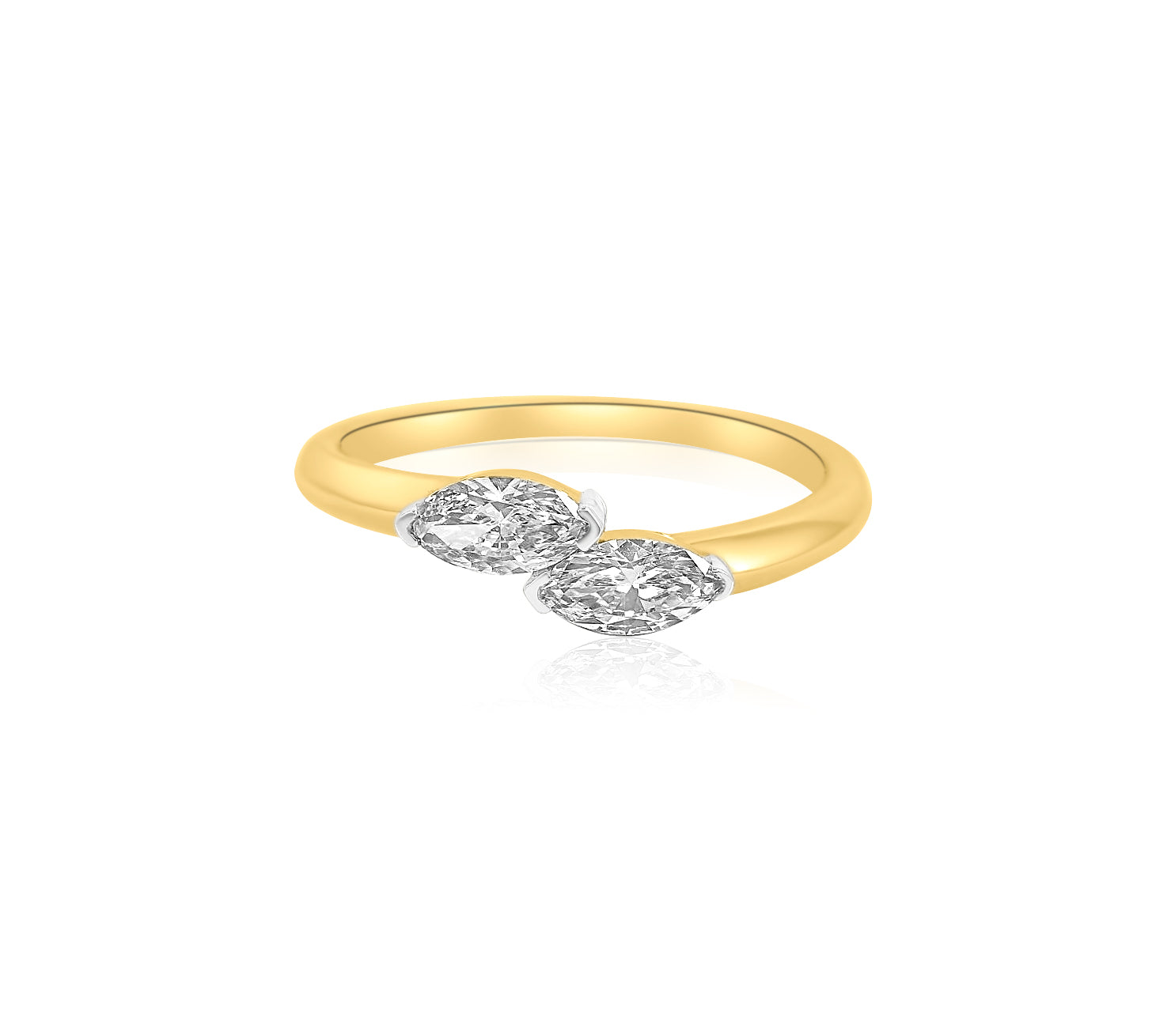 Gold Diamond Double Marquise Lab Grown Ring