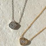 Gold Octagon Diamond Necklace