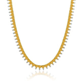 Gold Diamond Prong Shaped Necklace