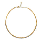 Gold Rigid Diamond Tennis Choker Necklace