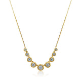 Gold Graduated Bezel Round Multi Diamond Necklace