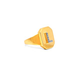 Gold Diamond Initial Signet Ring