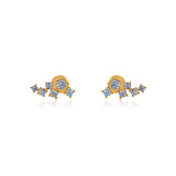 Gold Diamond Cluster Climber Earring