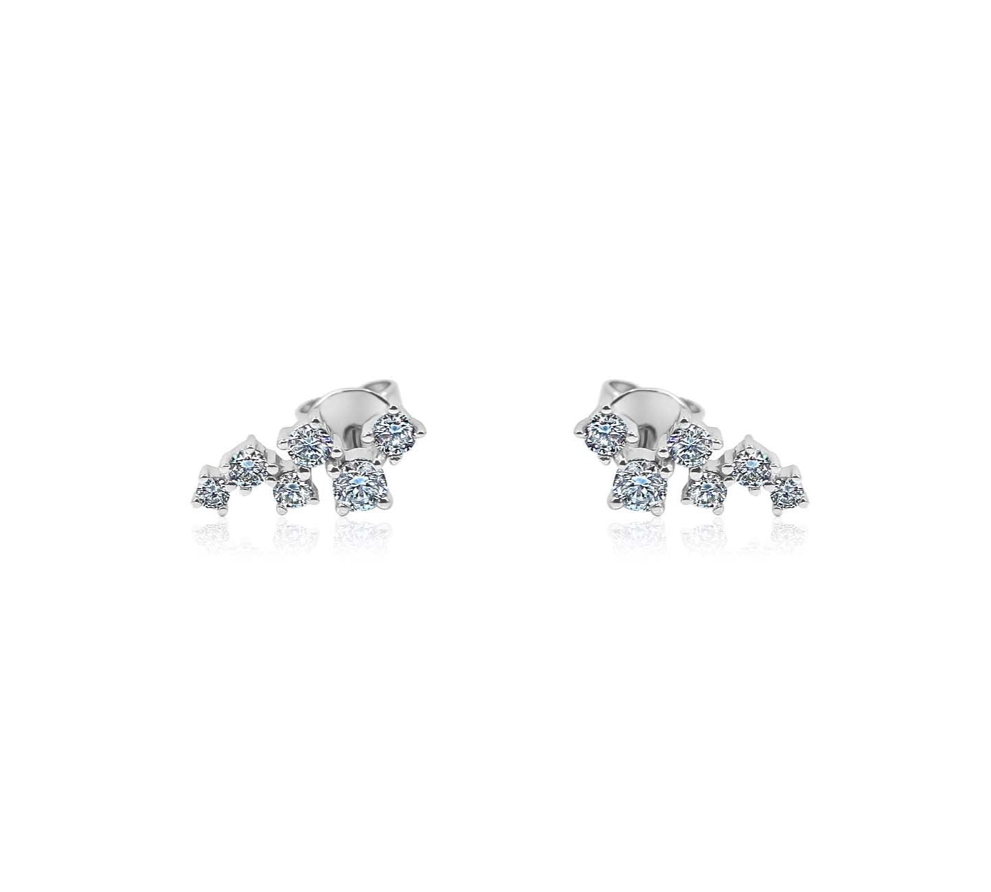 Gold Diamond Cluster Climber Earring by Monisha Melwani
