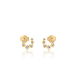 Gold Bezel Diamond Horseshoe Earring
