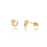 Gold Bezel Diamond Horseshoe Earring