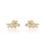 Gold Bezel Pear Diamond Climber Earring
