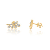 Gold Bezel Pear Diamond Climber Earring