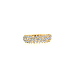Gold Three Row Diamond Ear Cuff