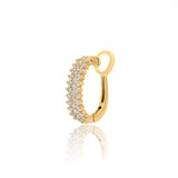 Gold Three Row Diamond Ear Cuff