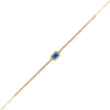 Gold Rectangle Sapphire and Diamond Half Tennis Bracelet