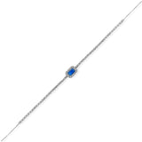 Gold Rectangle Sapphire and Diamond Half Tennis Bracelet