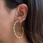 Gold Rope Hoop Earrings