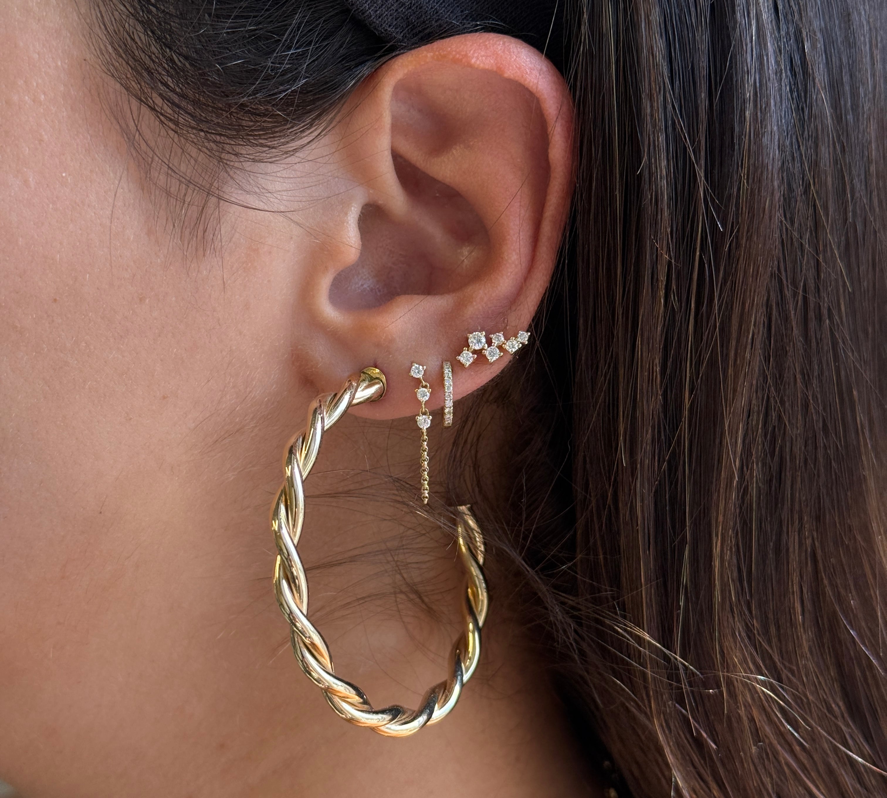 Gold Rope Hoop Earrings