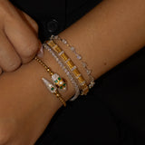 Gold Diamond Fluted Bangle