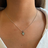 Sterling Silver Blue Enamel Triangle Charm Pendant