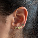 Gold Mini Puff Link Earring