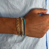 Gold Turquoise Tennis Bracelet