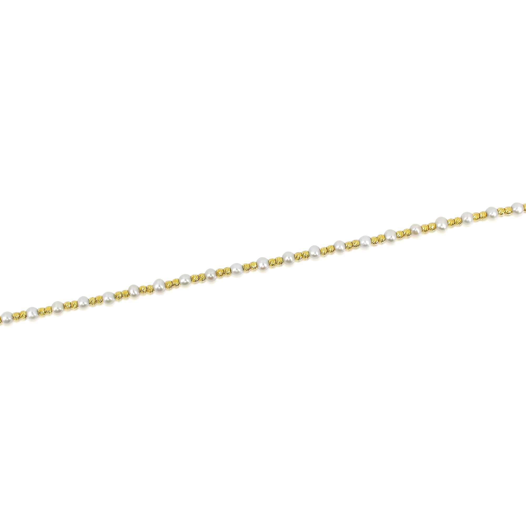 Gold and Pearl Beaded Bracelet