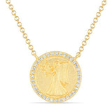 Gold Round Diamond Zodiac Necklace