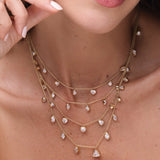 Multi Heart and Pear Drop Necklace