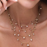 Gold Lab Grown Diamond Multi Pear Drop Necklace