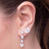 Gold Lab Grown Diamond Three Prong Classic Martini Stud Earrings