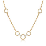 Gold Diamond Multi Link Charm Ball Necklace