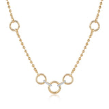 Gold Diamond Multi Link Charm Ball Necklace