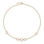 Gold Diamond Multi Link Charm Ball Necklace
