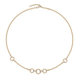 Gold Diamond Multi Link Charm Ball Necklace