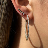 Gold Graduated Prong Diamond Climber Earring