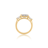 Gold Lab Grown East To West Emerald Cut Ring by Monisha Melwani