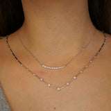 Gold Multi Diamond Bar Necklace