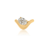 Gold Lab Grown Oval Curve Ring