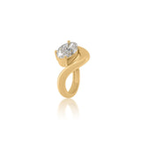 Gold Lab Grown Oval Curve Ring