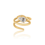 Gold Lab Grown Pear Snake Ring