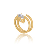 Gold Lab Grown Pear Snake Ring