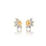 Gold Marquise Diamond Curve Climber Earring