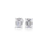 Gold Lab Grown Emerald Cut Classic Stud Earrings
