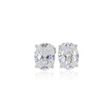 Gold Lab Grown Oval Classic Stud Earrings