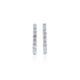 Gold Lab Grown Medium Round Hoop Earrings