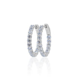 Gold Lab Grown Medium Round Hoop Earrings