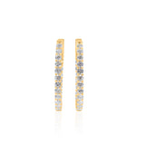 Gold Lab Grown Small Oval Hoop Earrings
