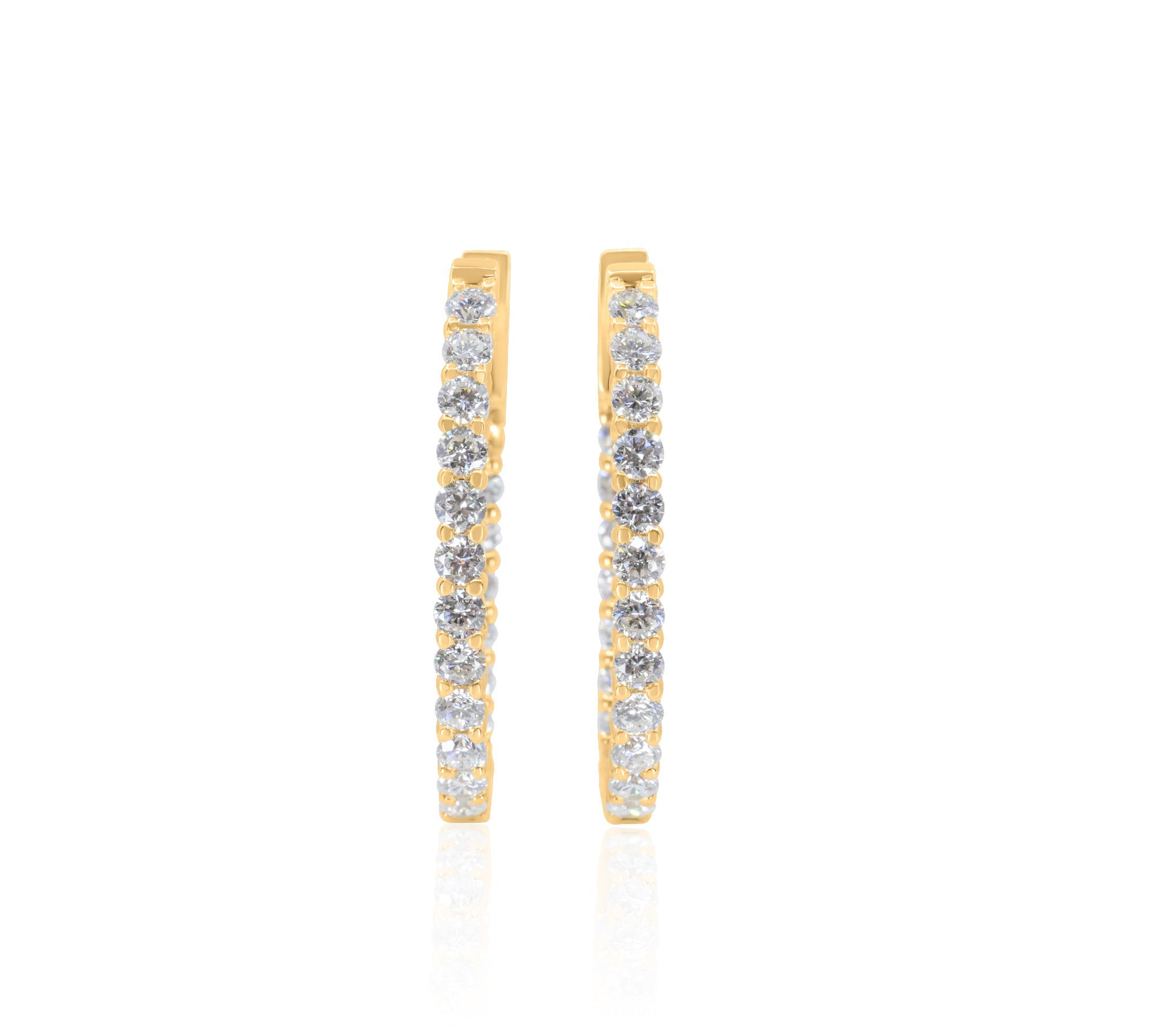 Gold Lab Grown Small Oval Hoop Earrings
