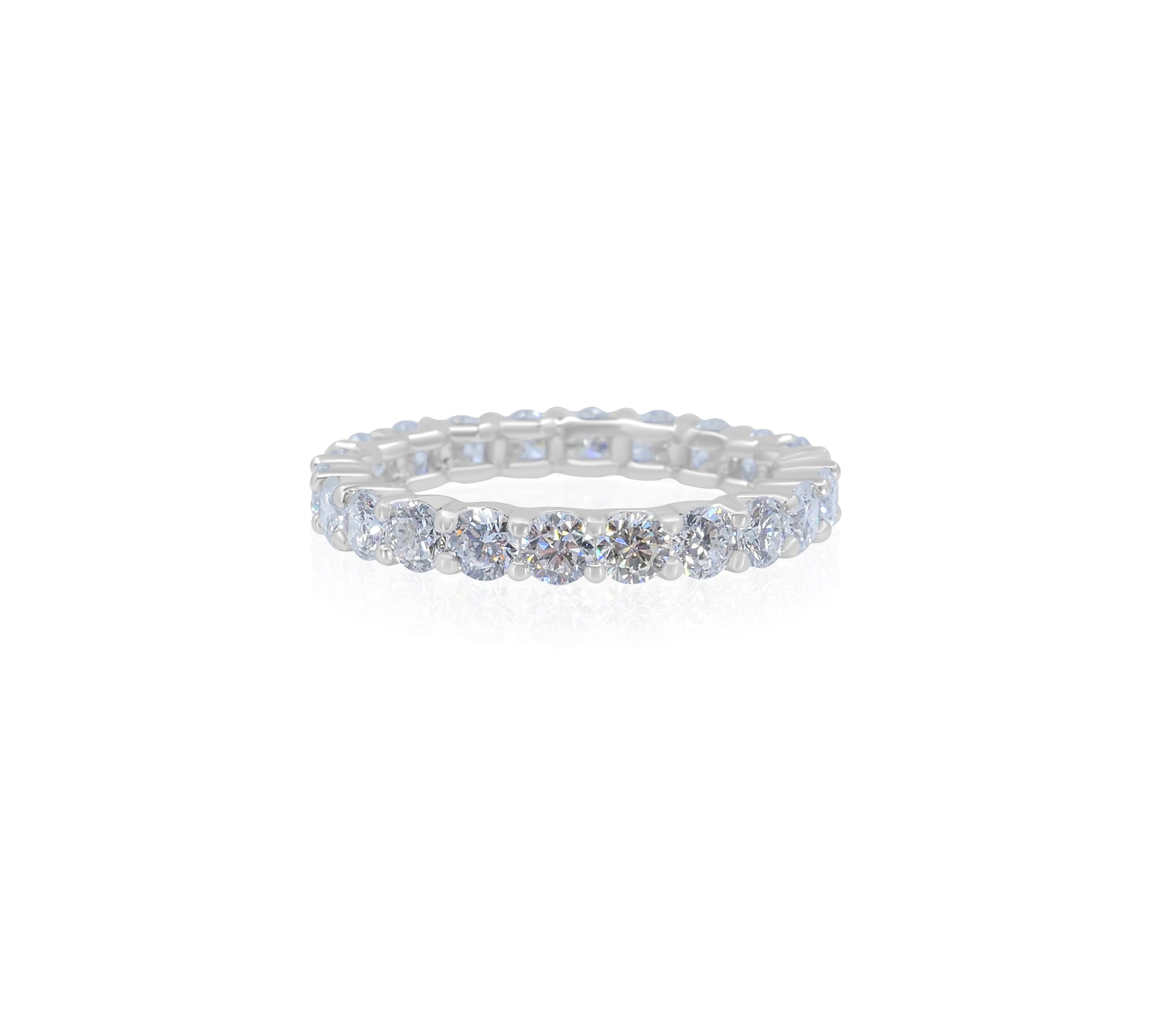 Gold Lab Grown Four Prong Round Eternity Ring